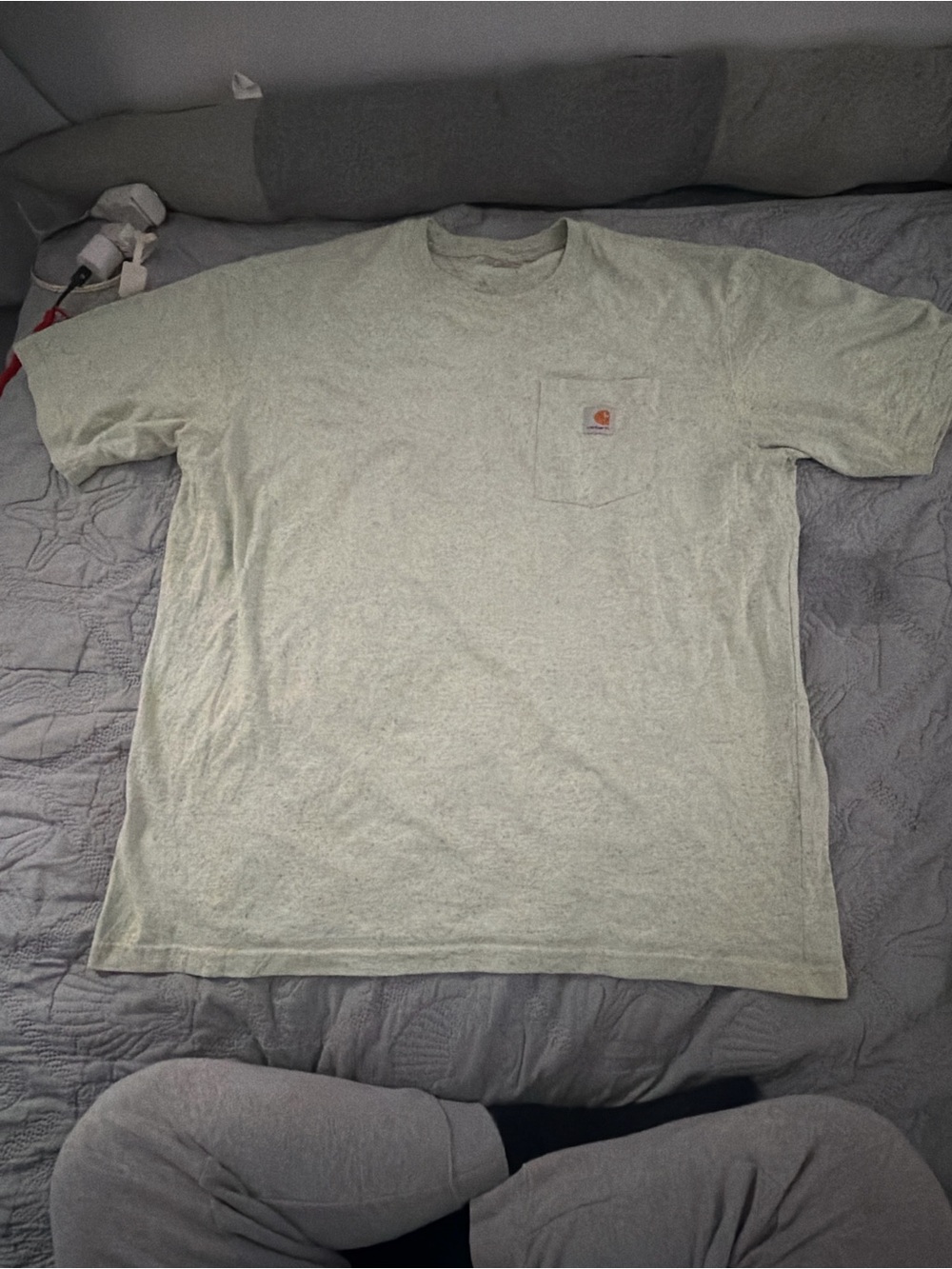 Carhartt Short Sleeve Pocket Tee in Light Heather Sage
